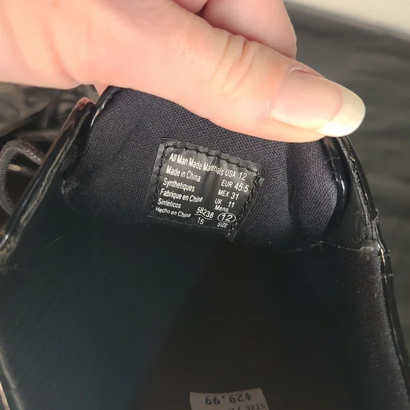 American Eagle men's black patent leather square toe Shoes Size 12 - Picture 11 of 11